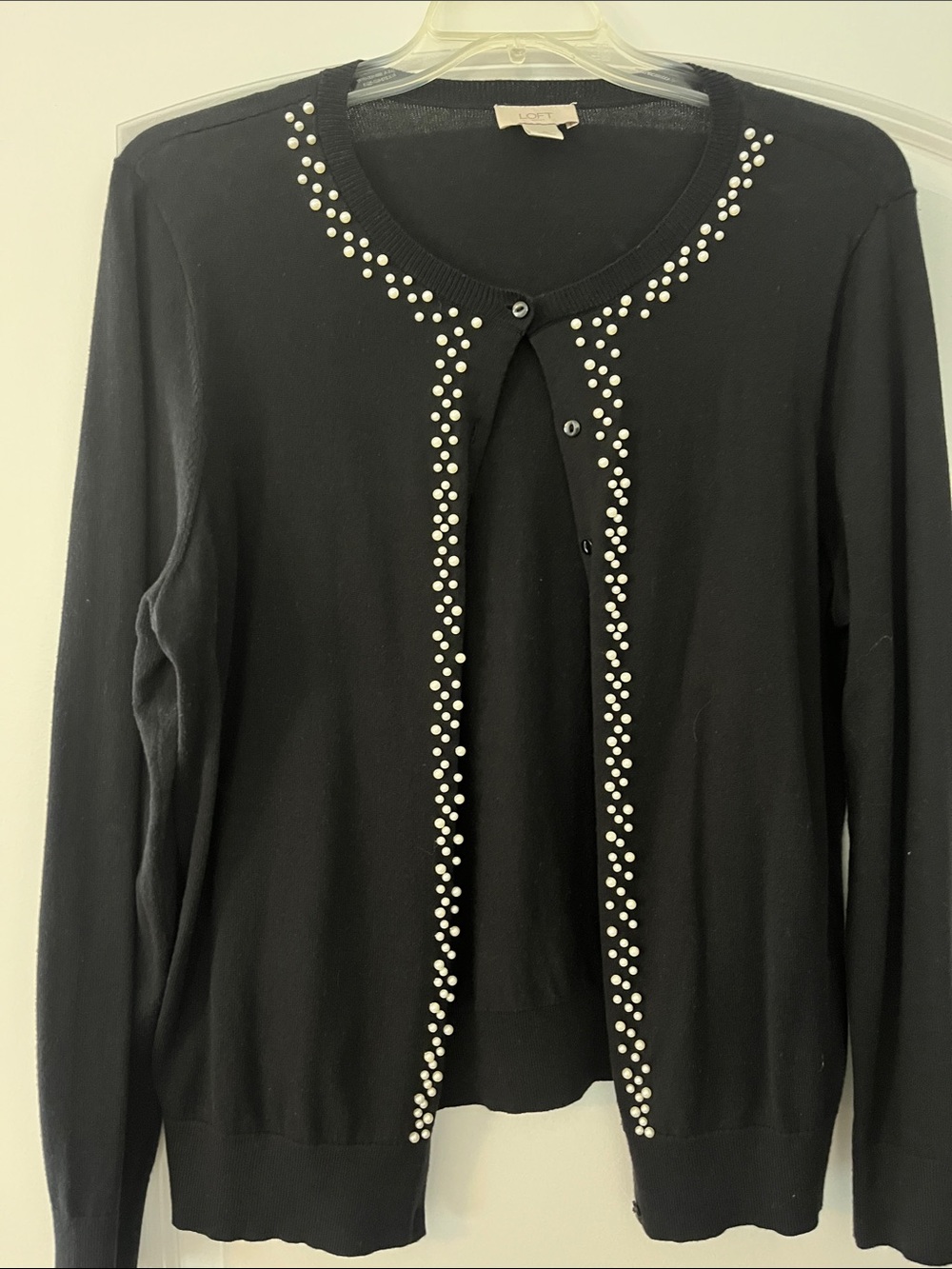LOFT Outlet Studded Black Cardigan Size XL
